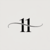 ideogram v3.0 ontwerp een elegant handgeschreven logo met het cijfer “11” als centraal element. de stijl moet ver 0
